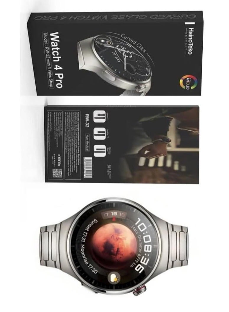 Haino Teko Haino Teko Germany RW 32 Round Smart Watch with 3 set Strap and Wireless Charger For Mens and Boys - Image 1
