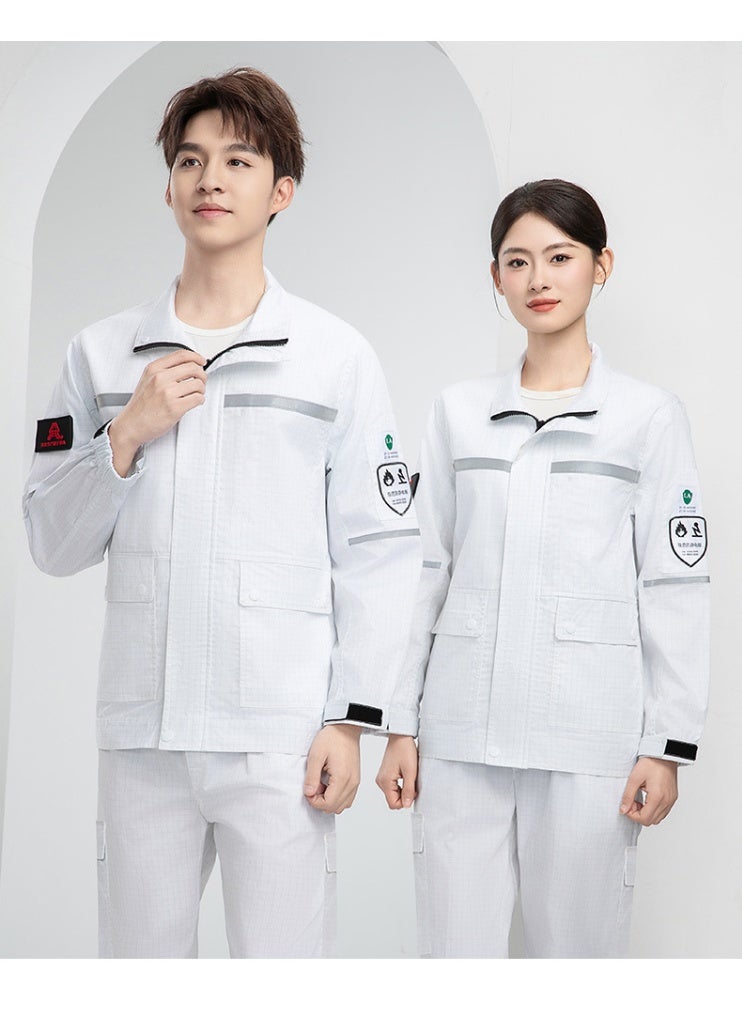 NIBEMINENT Summer Anti-static Work Suit Set, High Temperature Resistant, Heat-resistant, Flame-retardant Pure Cotton Welding Suit - Image 2