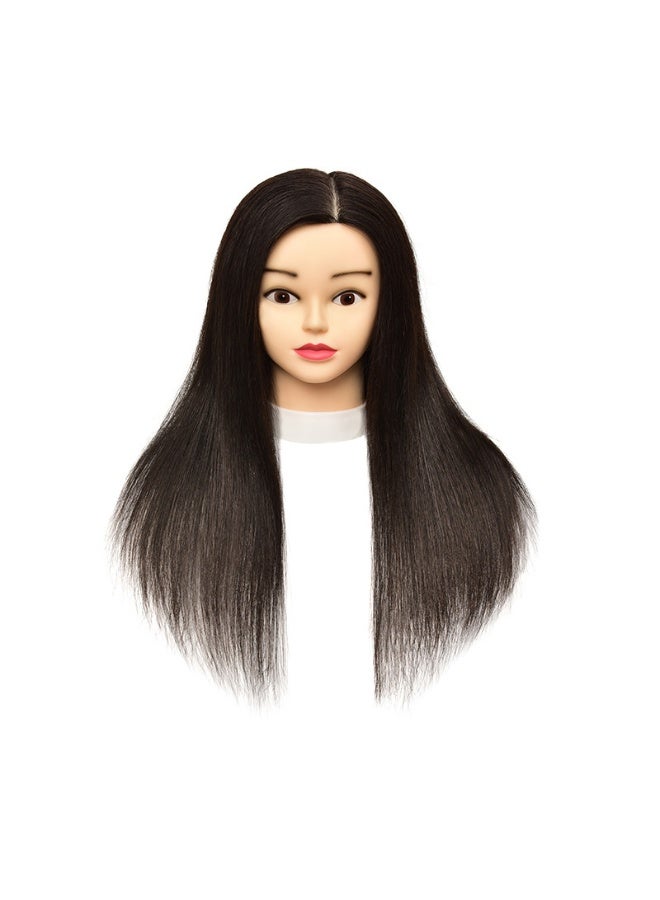 Generic Real Hair Mannequin Training Head Black 16 inch (training model) 