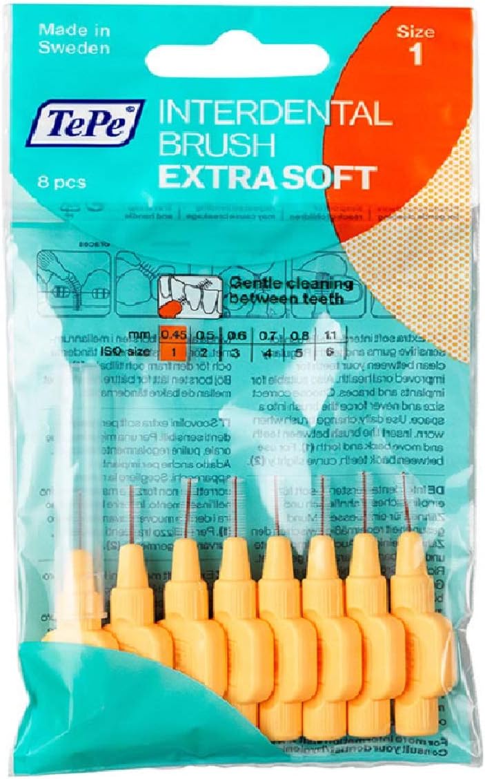 TePe Interdental Brush Extra Soft 045 mm Set of 16 Light Orange - Image 1