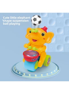Generic Stall Baby Head Crawling Music Luminous Suspension Blowing Ball Universal Wheel Electric Cute Elephant Drumming Toy-Color:Meng Xiang Drum Car [Yellow]]  - Image 3