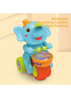 Generic Stall Baby Head Crawling Music Luminous Suspension Blowing Ball Universal Wheel Electric Cute Elephant Drumming Toy-Color:Meng Xiang Drum Car [Yellow]]  - Image 5