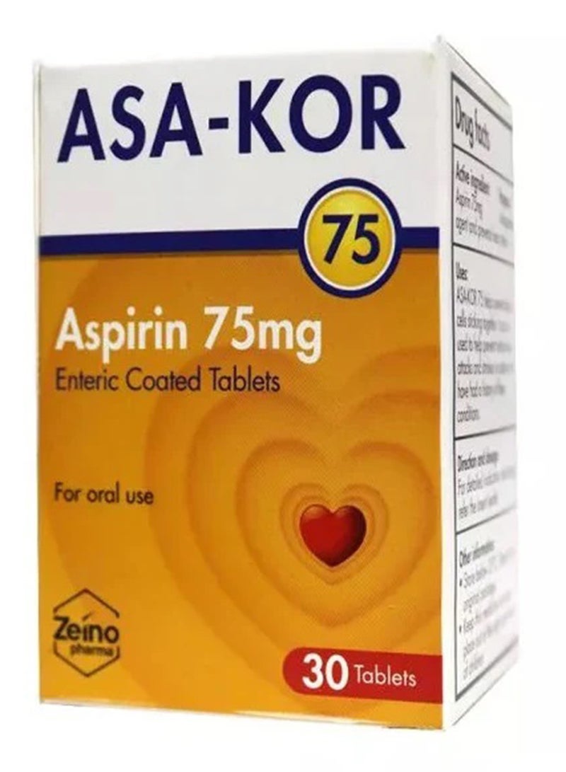 ASA-KOR 75Mg Tab 30S 