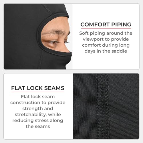ViaTerra Men's Polyester Blend B100 Balaclava Helmet Liner | Universal Free Size | Anti-Odor, Breathable, Easy Stretch, Quick Dry Black - Image 2