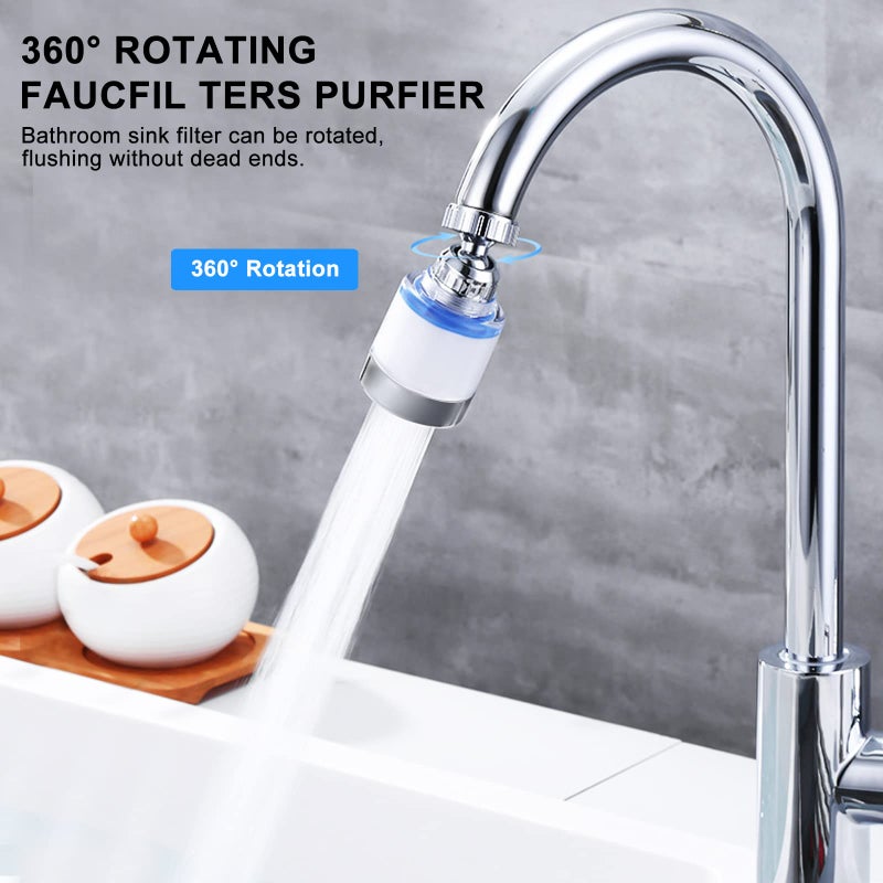Yotan Sink Filter Water Faucet  Universal 360  Rotating Bathroom Sink Filter  Kitchen Faucet Water Filter-Removes Chlorine Fluoride Heavy Metals Hard Water For Home Kitchen & Bathroom (3 Pcs) - Image 4