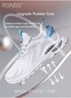 roaiss New Men Lace up Front Letter Running Shoes Sneakers Sport Outdoor Non-slip Shoes INS Trendy Casual Lightweight Comfy Men's Walking Shoes for Young Men Teenagers Spring and Summer  - Image 4