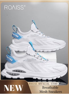 roaiss New Men Lace up Front Letter Running Shoes Sneakers Sport Outdoor Non-slip Shoes INS Trendy Casual Lightweight Comfy Men's Walking Shoes for Young Men Teenagers Spring and Summer  - Image 1