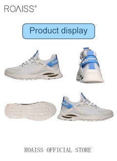roaiss New Men Lace up Front Letter Running Shoes Sneakers Sport Outdoor Non-slip Shoes INS Trendy Casual Lightweight Comfy Men's Walking Shoes for Young Men Teenagers Spring and Summer  - Image 5