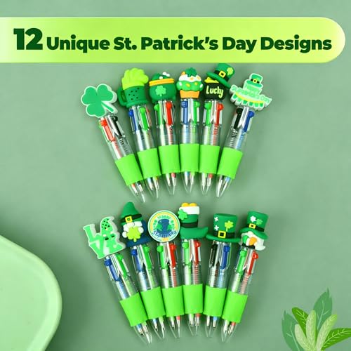 Zhirlyn 30 Pcs St Patricks Day Multicolor Pens in One 4-in-1 Cute Pens Bulk Fun Green Ballpoint Pen for Holiday Gifts (St. Patrick’s Day) - Image 4