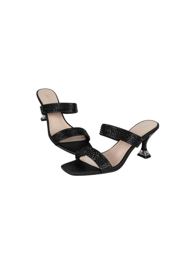 ZAYNA 221-236 Zayna Ladies Kitten Heel Sandals 15C8618-623 Black