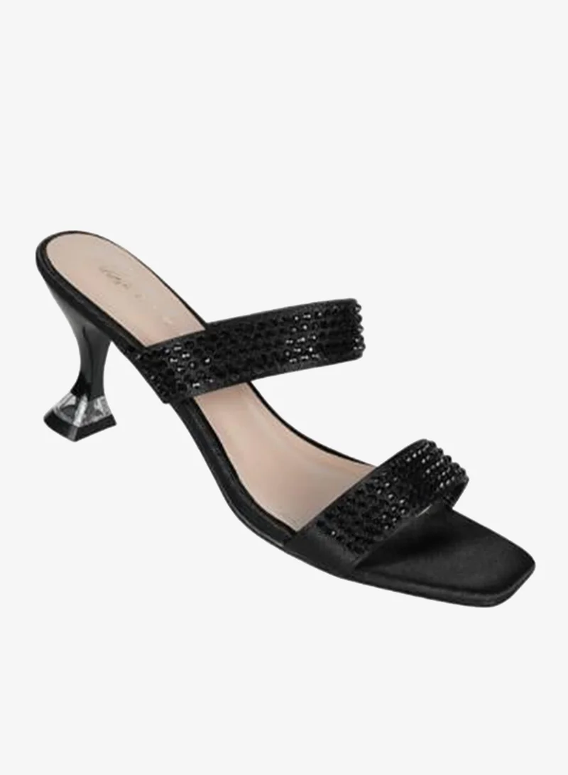 ZAYNA 221-236 Zayna Ladies Kitten Heel Sandals 15C8618-623 Black