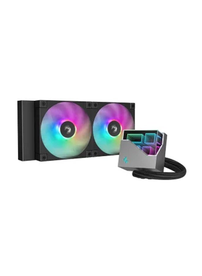 DEEPCOOL LT240 ARGB Liquid CPU Cooler, 240mm Radiator, 2*FD12 Fans, 600-2400 RPM Fan Speed, 72.04 CFM Airflow, 3400 RPM±10% Pump Speed, ARGB LED Lights, Hydro Bearing, R-LT240-BKAMNC-G-1 | Black  - Image 2