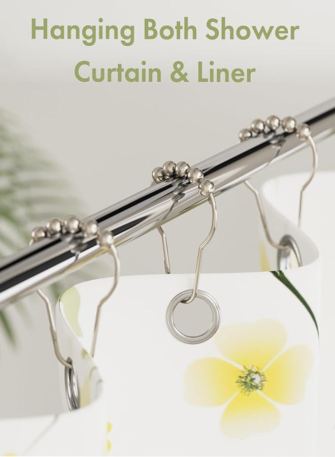 Shower Curtain Hooks Rings, 12Pcs Rust-Resistant Metal Shower Curtain Hooks for Bathroom Shower Rods Shower Hooks Shower Rings for Curtain - Image 2