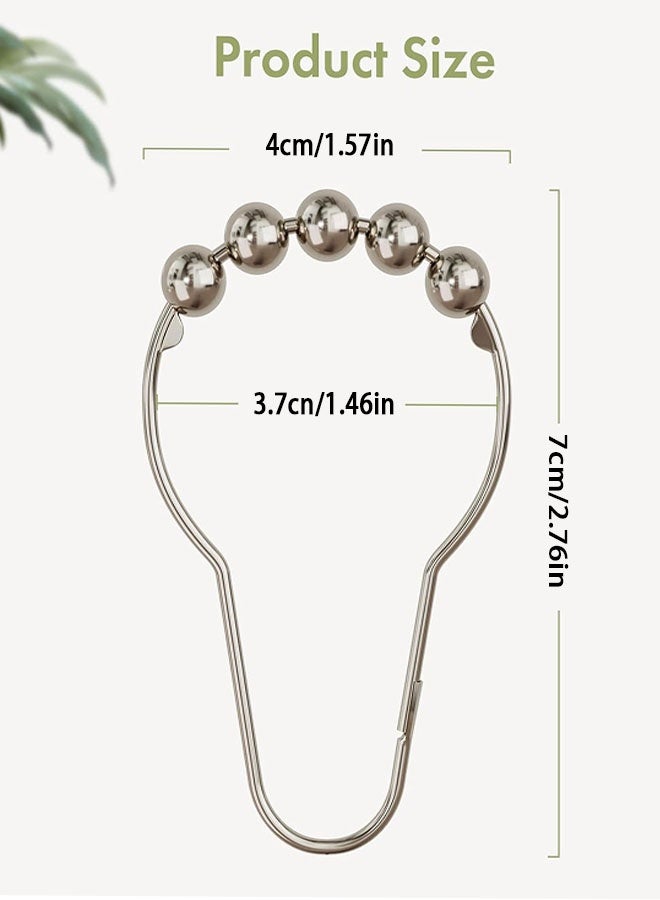 Shower Curtain Hooks Rings, 12Pcs Rust-Resistant Metal Shower Curtain Hooks for Bathroom Shower Rods Shower Hooks Shower Rings for Curtain - Image 3