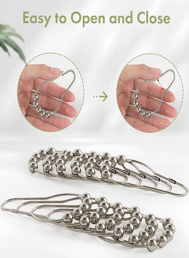 Shower Curtain Hooks Rings, 12Pcs Rust-Resistant Metal Shower Curtain Hooks for Bathroom Shower Rods Shower Hooks Shower Rings for Curtain - Image 5