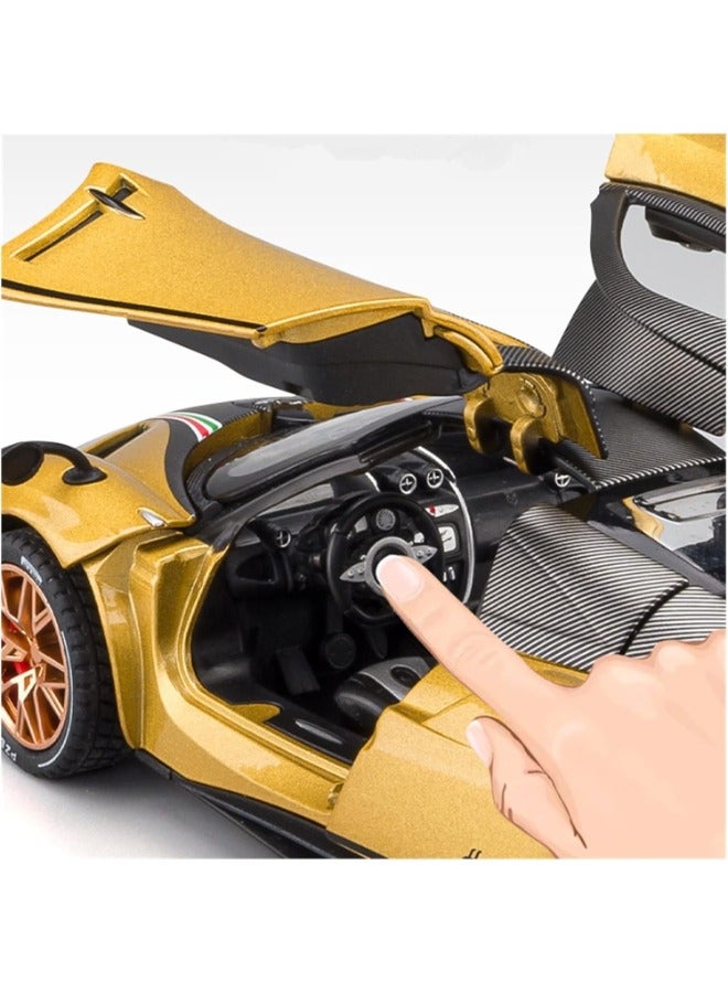 حديقة الألعاب سيارة رياضية فائقة بمقياس 1/22، نموذج محاكاة مصغر، قطعة معدنية قابلة للتجميع، ديكور مكتب منزلي، للعرض باللون الذهبي - Image 2