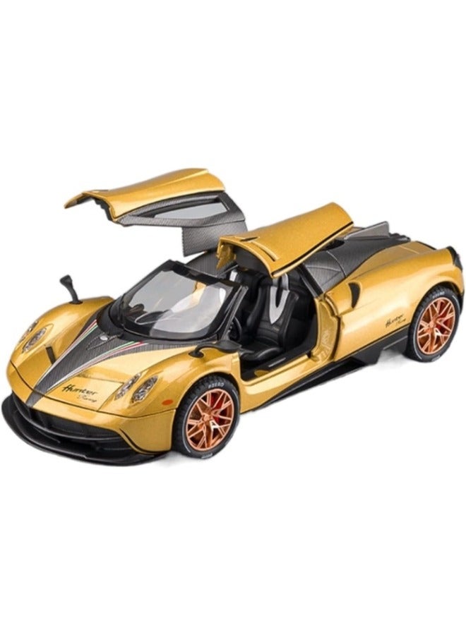 حديقة الألعاب سيارة رياضية فائقة بمقياس 1/22، نموذج محاكاة مصغر، قطعة معدنية قابلة للتجميع، ديكور مكتب منزلي، للعرض باللون الذهبي - Image 1