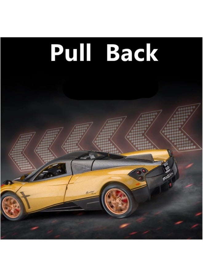 حديقة الألعاب سيارة رياضية فائقة بمقياس 1/22، نموذج محاكاة مصغر، قطعة معدنية قابلة للتجميع، ديكور مكتب منزلي، للعرض باللون الذهبي - Image 4