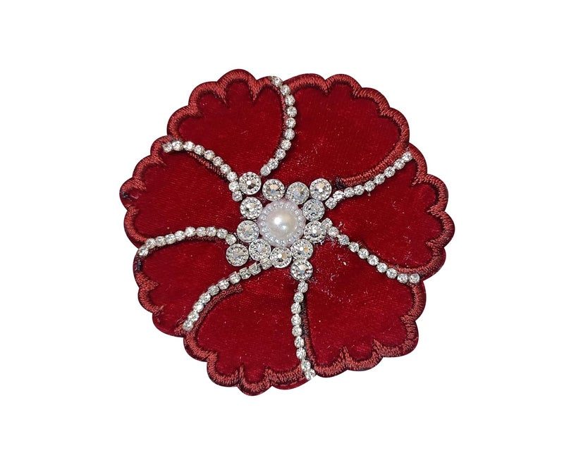 Little Shoppe Embroidered Floral Sewing Patch for Making Sarees LehengaBaby Frocks KurtisDressesClothesTops and Tunics Blouse Saree Jacket Jeans Art and Craft Supply Size 7cm 7Cm Pack of 6 pieces 6 - Image 1