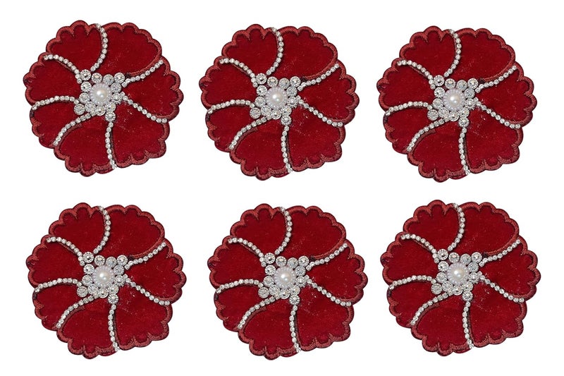 Little Shoppe Embroidered Floral Sewing Patch for Making Sarees LehengaBaby Frocks KurtisDressesClothesTops and Tunics Blouse Saree Jacket Jeans Art and Craft Supply Size 7cm 7Cm Pack of 6 pieces 6 - Image 3