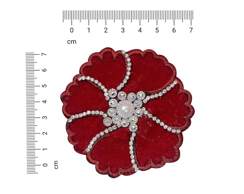 Little Shoppe Embroidered Floral Sewing Patch for Making Sarees LehengaBaby Frocks KurtisDressesClothesTops and Tunics Blouse Saree Jacket Jeans Art and Craft Supply Size 7cm 7Cm Pack of 6 pieces 6 - Image 2