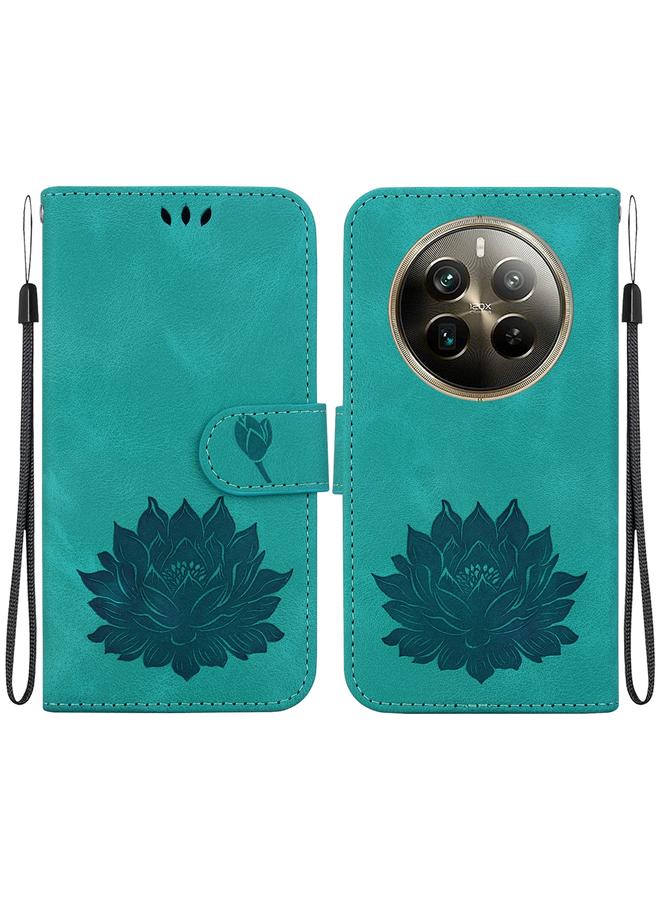 erorex Case For Realme 12 Pro+ Global Lotus Embossed Leather Phone Case - Image 1