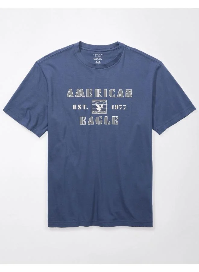 امريكان ايجل Embroidered Graphic Crew Neck T-Shirt