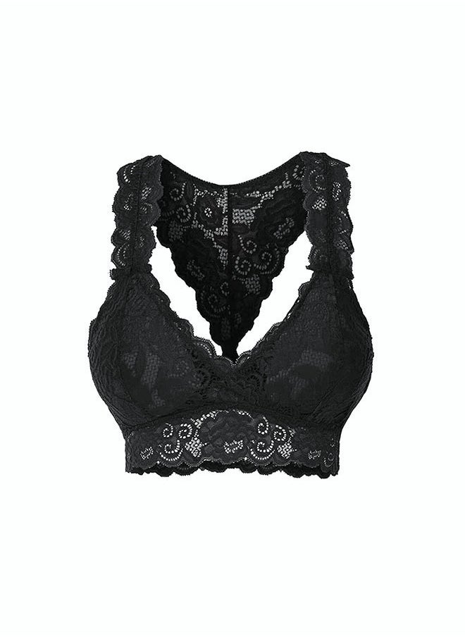roaiss - Women's 2 Piece Lace Bra  Hollow Removable Bra Pad Without Steel Ring - Image 1