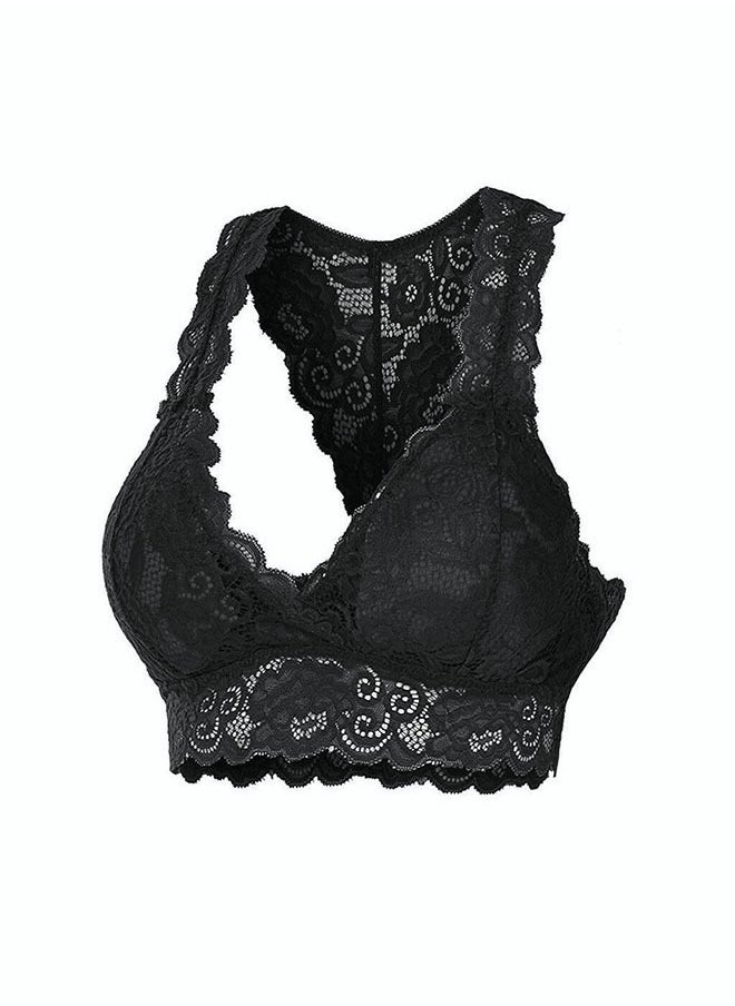 roaiss - Women's 2 Piece Lace Bra  Hollow Removable Bra Pad Without Steel Ring - Image 1