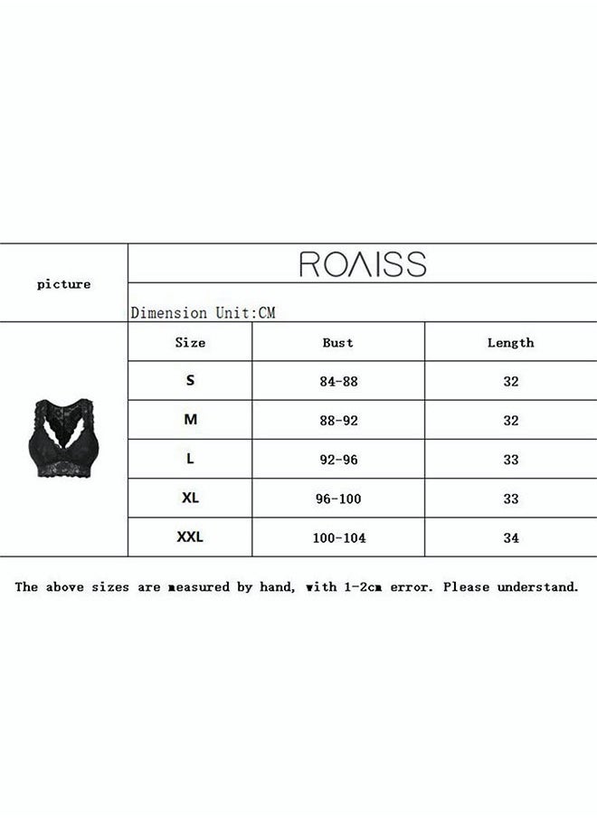 roaiss - Women's 2 Piece Lace Bra  Hollow Removable Bra Pad Without Steel Ring - Image 1