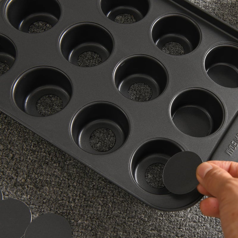 PLAZOTTA 2 Pack 12 Cavity Mini Cheesecake Pan, Mini Muffin Baking Pan, Mini Cupcake Pan with Removable Bottom, Round - Image 3