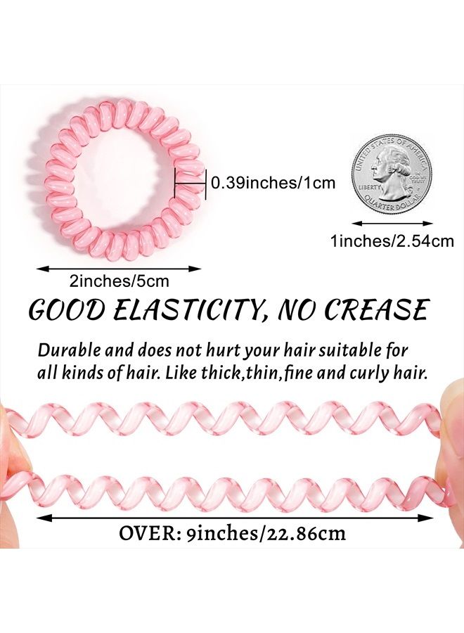 DED Spiral Hair Ties, DeD 24 Pcs No Crease Hair Ties,Phone Cord Elastic Hair Ties,Candy Colors Spiral Hair Coils Hair Ties,Colorful Ponytail Holders Hair Accessories for Women Girls - Image 2