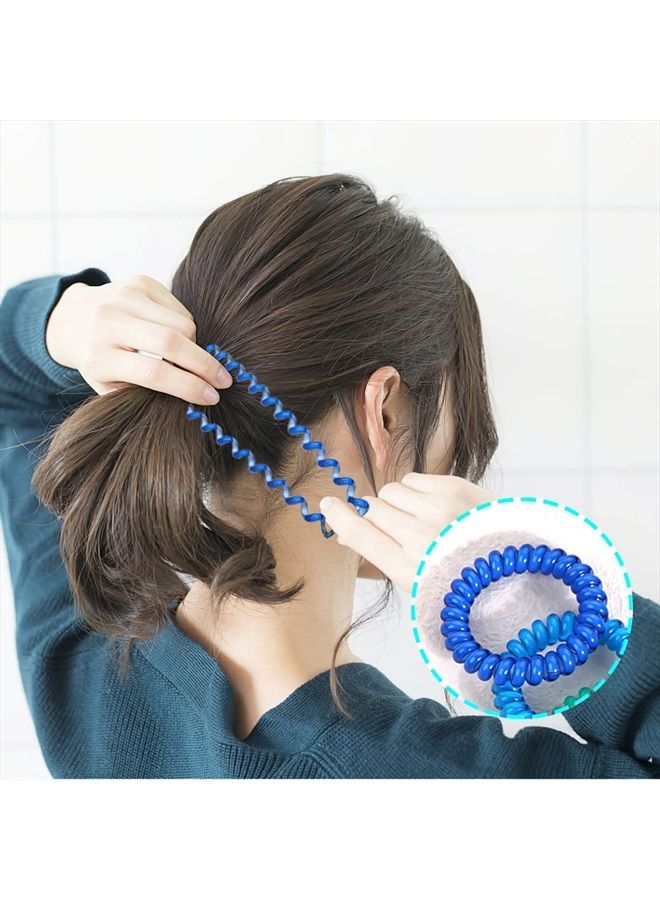 DED Spiral Hair Ties, DeD 24 Pcs No Crease Hair Ties,Phone Cord Elastic Hair Ties,Candy Colors Spiral Hair Coils Hair Ties,Colorful Ponytail Holders Hair Accessories for Women Girls - Image 4