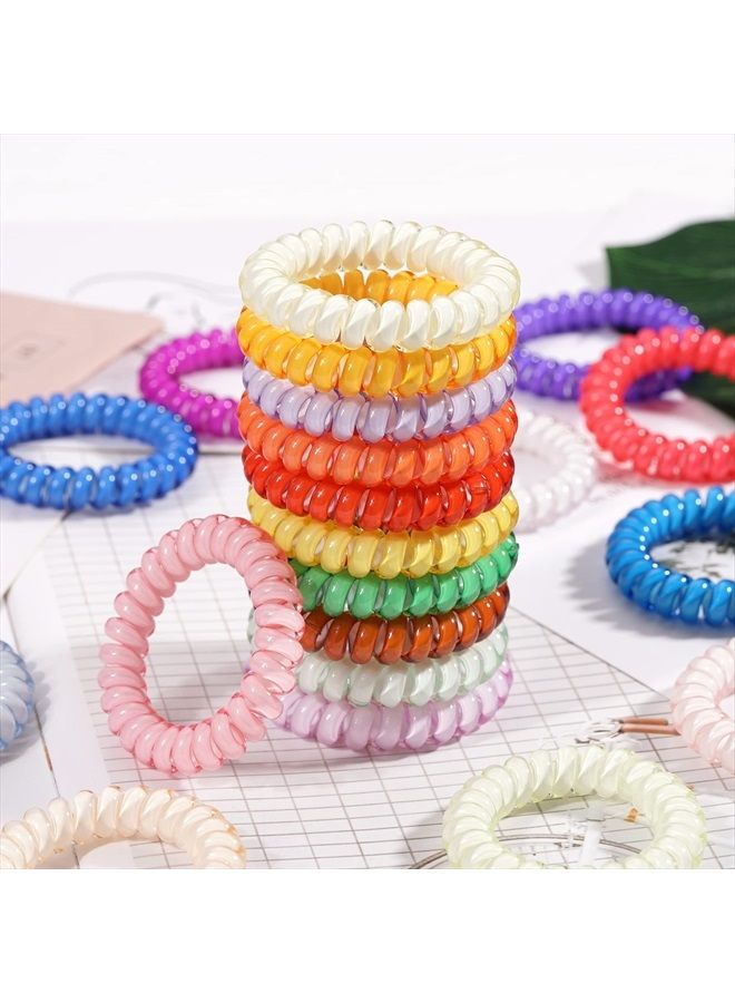 DED Spiral Hair Ties, DeD 24 Pcs No Crease Hair Ties,Phone Cord Elastic Hair Ties,Candy Colors Spiral Hair Coils Hair Ties,Colorful Ponytail Holders Hair Accessories for Women Girls - Image 5