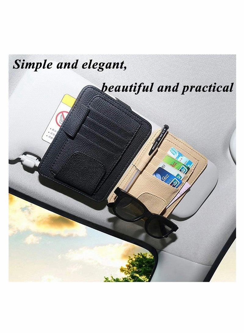ELECDON Car Sun Visor Organizer for SUV and Truck, Storage Pouch for Sunglasses, Pens, and Cards, Auto Interior Accessory in Black - Image 5
