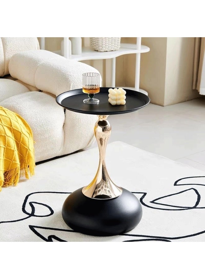 X spring Side table-gilded Art Deco coffee table with weighted base-elegant side table for small spaces - Image 4