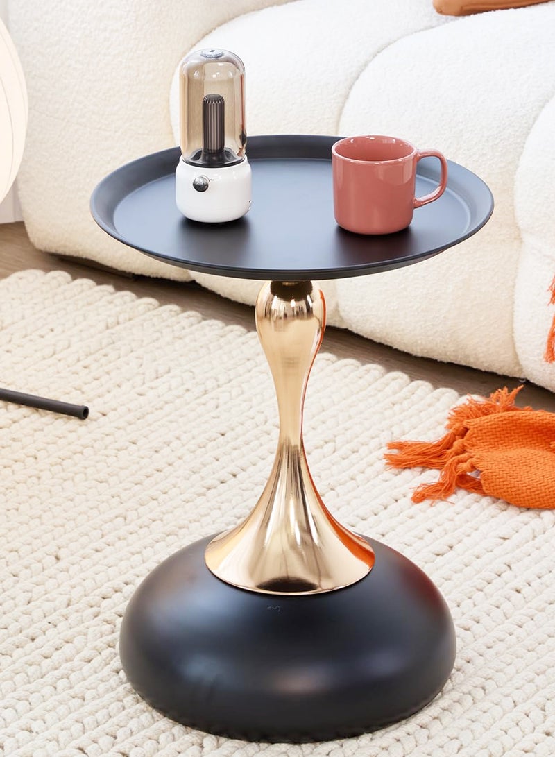 X spring Side table-gilded Art Deco coffee table with weighted base-elegant side table for small spaces - Image 1