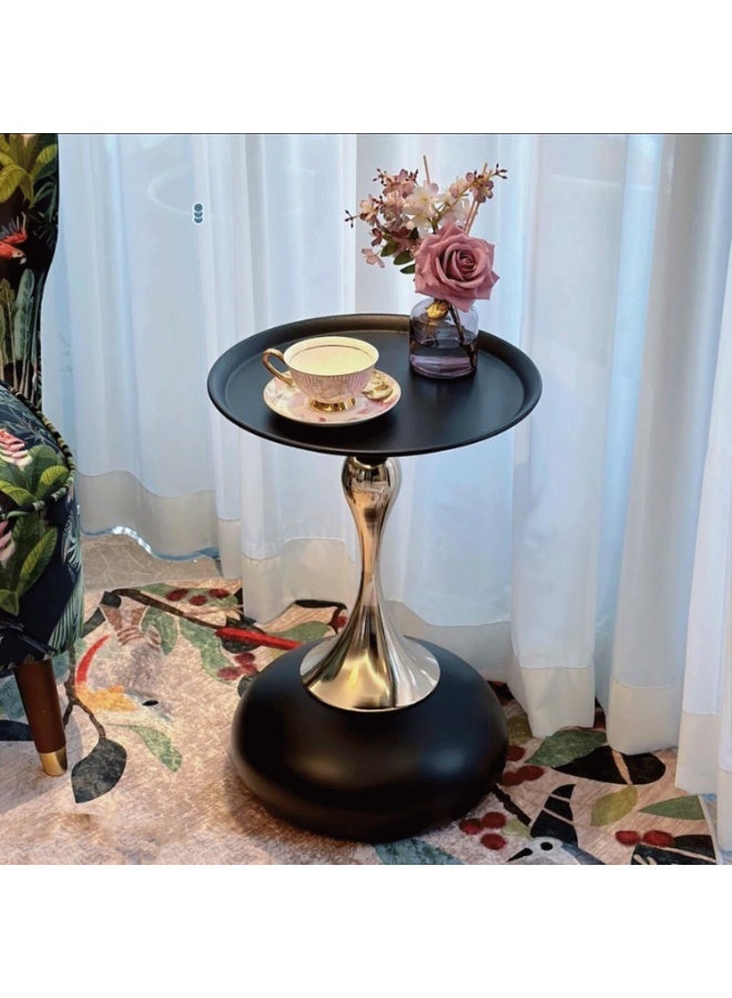 X spring Side table-gilded Art Deco coffee table with weighted base-elegant side table for small spaces - Image 5