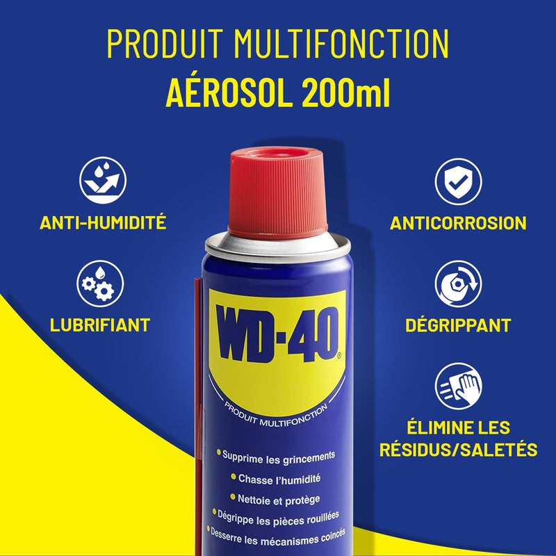 WD-40 Multi-Use 200ml Spray Aerosol Can - All-Purpose Lubricant for Home & Workshop Use - Image 2