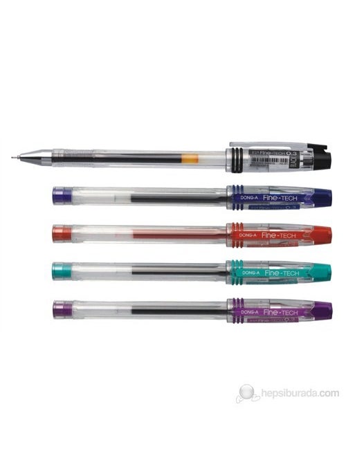 Dong-A FineTech Water Based Gel Pen 0.3 mm. Extra Fine Tip Box of 12  - Image 1