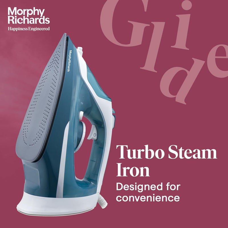 Morphy Richards Turbo Steam 2200W Steam Iron White and Sage green - Image 2