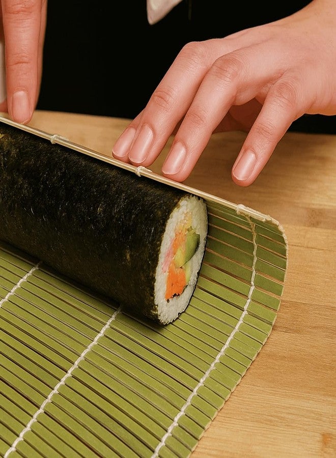 JapanBargain S-3155, Green Bamboo Sushi Roller Mat 9-1/2-inch Square - Image 2