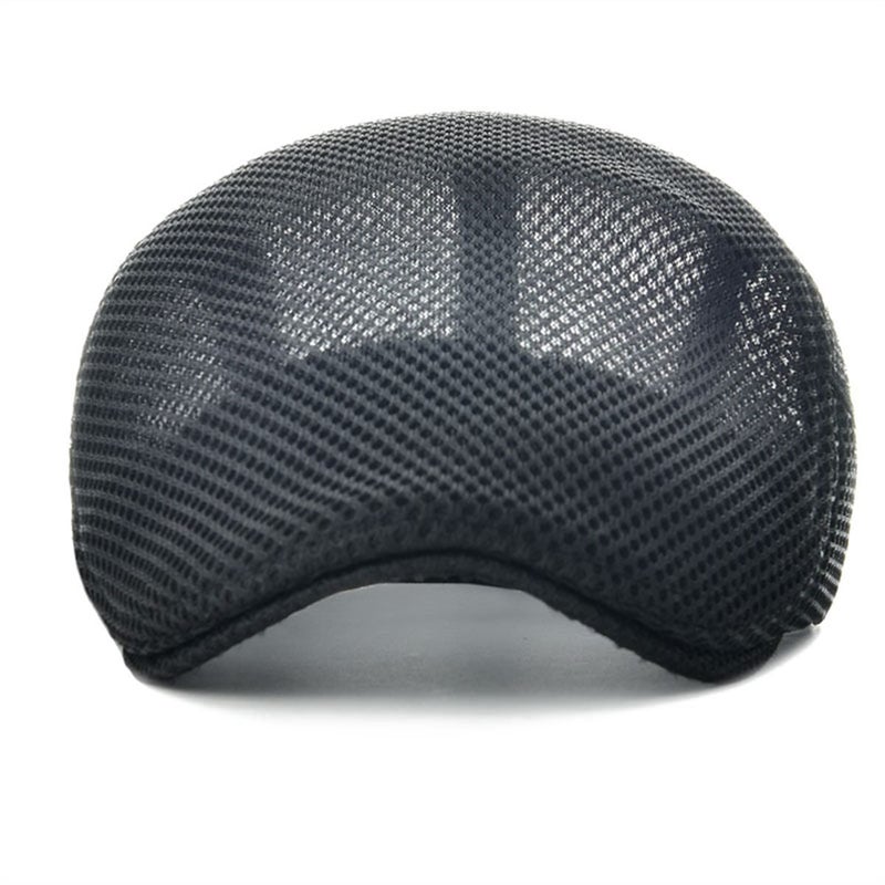 VOBOOM Men Breathable Mesh Summer Hat Adjustable Newsboy Beret Ivy Cabbie Flat Cap (Black) - Image 4
