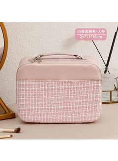Factory wholesale cosmetic bag high-value portable large-capacity storage bag travel portable gift cosmetic case8011 Denim Stitching Chanel Large Pink 8011 Denim Stitching Chanel Large Pink