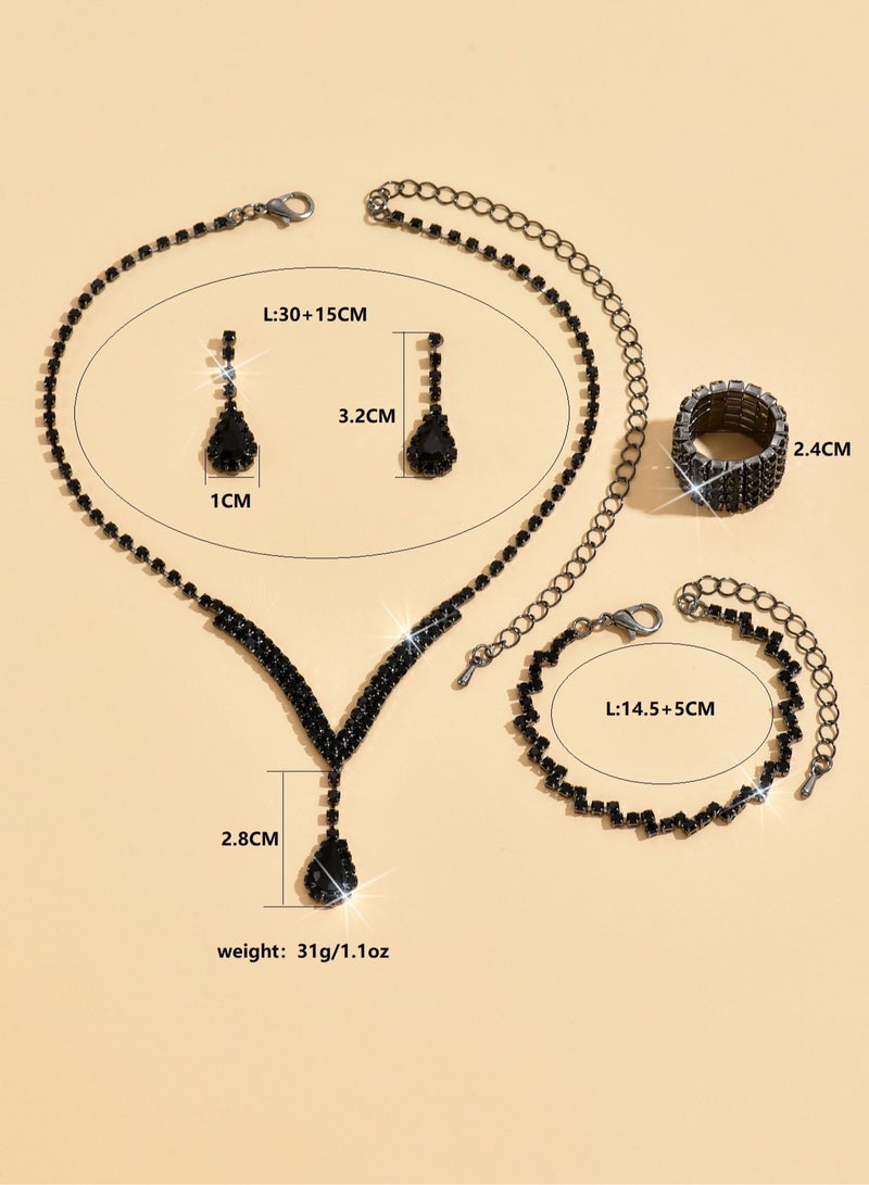 Jewelry Sets  Black  4 PCS - Image 4