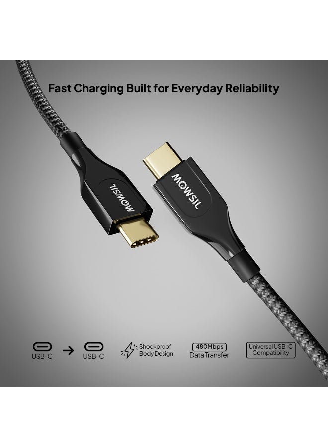Mowsil USB-C to USB-C 100W PD Fast Charging Cable, 2M - Image 2