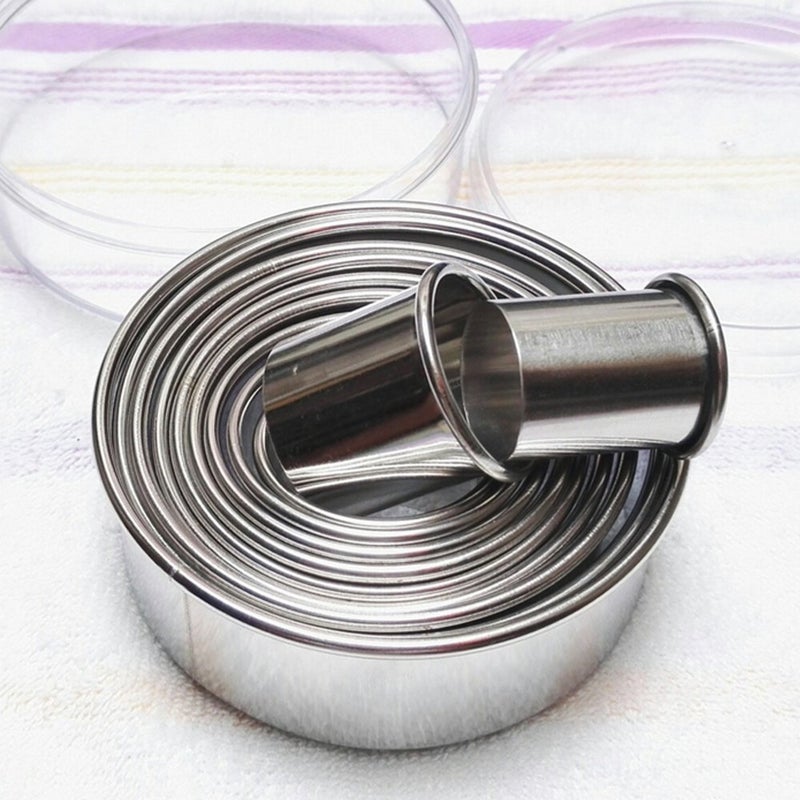 SOSOHOME 11 Pieces Metal Cookie Cutter Set  Round Cookie Cutters  Stainless Steel Circle Biscuit Pastry Cutters  Assorted Sizes - Image 4