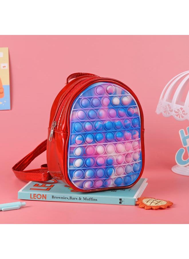 Children's Colorful Silicone Backpack Creative Decompression Educational Toys Schoolbag Pinch Le Anti-rodent Pioneer Student Backpack 