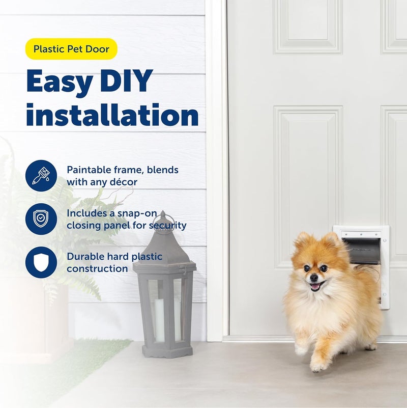 PetSafe Plastic Dog and Cat Door, Small - For Pets Up To 15 lb, Paintable with Easy DIY Installation and Security Cover - Image 2