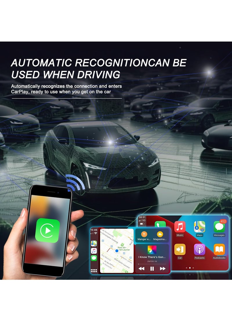 KASTWAVE Wireless CarPlay, Adapter for All Factory Wired CarPlay Cars, CarPlay Wireless Dongle Plug & Play Converts Wired CarPlay to Wireless for Factory Wired CarPlay Cars Ai Box Adapter USB Type C - Image 2